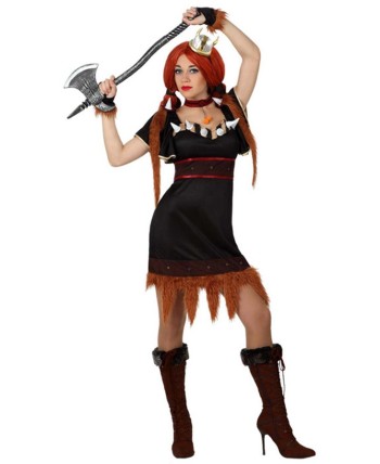 DISFRAZ DE VIKINGA CON PIEL