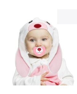 DISFRAZ DE CONEJITO BEBE BLANCO Y ROSA 2