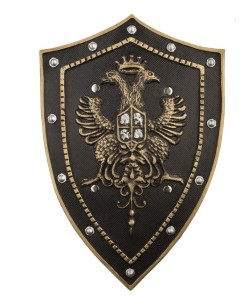 ESCUDO MEDIEVAL FOAM NEGRO Y DORADO