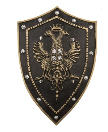 ESCUDO MEDIEVAL FOAM NEGRO Y DORADO