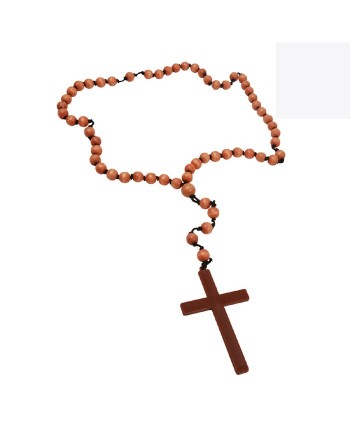 ROSARIO EFECTO MADERA CON CRUZ