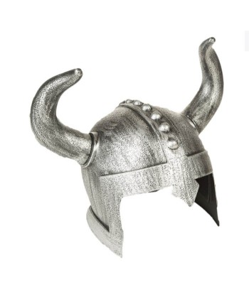 CASCO DE VIKINGO PLATEADO ADULTO