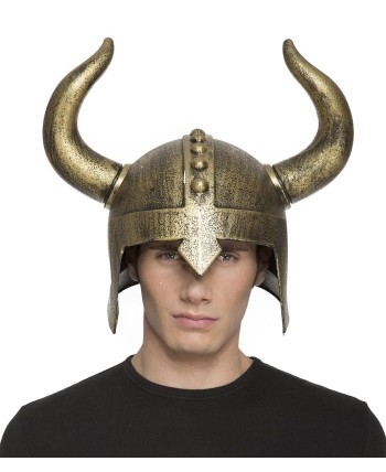 CASCO DE VIKINGO DORADO ADULTO