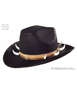SOMBRERO NEGRO COCODRILO CON COLMILLOS