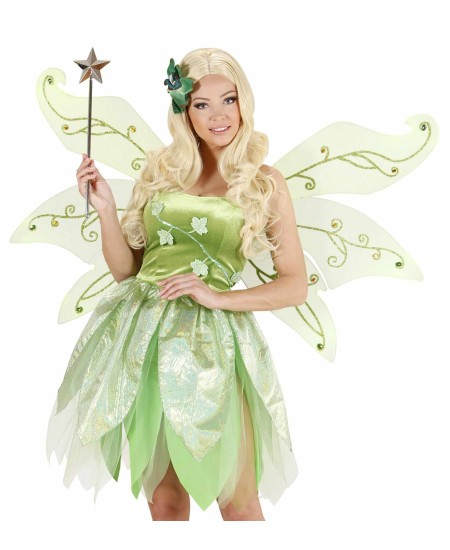 ALAS VERDES CON DECORACIONES DE BRILLANTINA