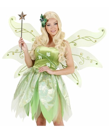 ALAS VERDES CON DECORACIONES DE BRILLANTINA