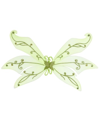 ALAS VERDES CON DECORACIONES DE BRILLANTINA