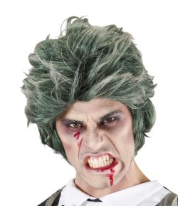 PELUCA ZOMBIE HOMBRE MECHAS VERDES