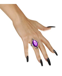 ANILLO GOTICO PIEDRA MORADA 2