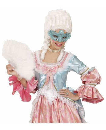 ANTIFAZ AZUL DECORADO CON PIEDRAS