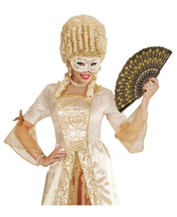 ANTIFAZ DE ENCAJE BLANCO CON FLORES