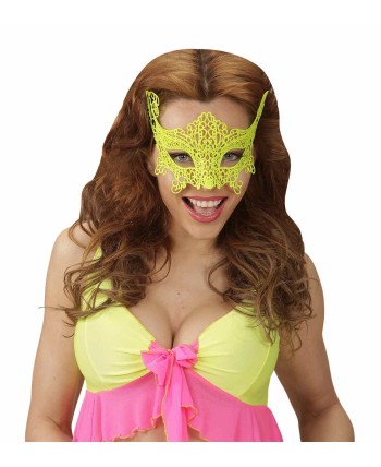 ANTIFAZ DE ENCAJE AMARILLO FLUOR