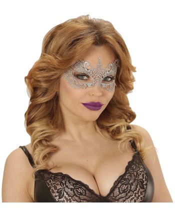 ANTIFAZ DE ENCAJE MARFIL METAL