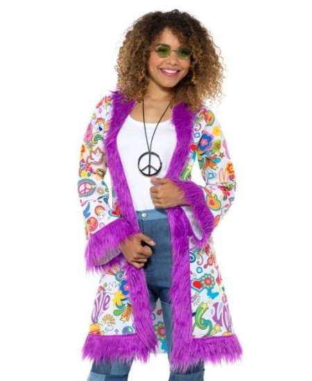 CASACA HIPPIE FLOWER POWER PARA MUJER