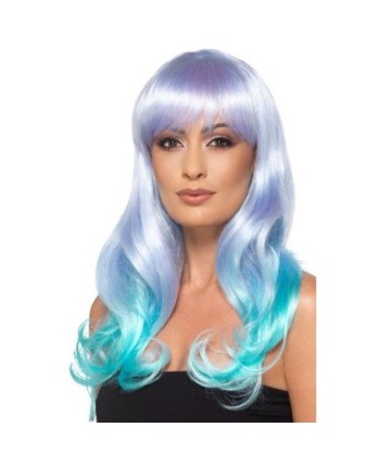 PELUCA BICOLOR AZUL Y TURQUESA