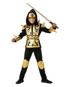 DISFRAZ DE NINJA DRADON DORADO PARA NIÑO