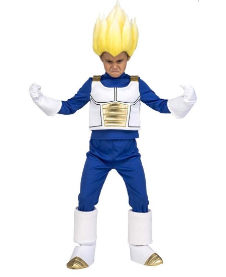 DISFRAZ DE VEGETA PELUCA AMARILLA PARA NIÑO