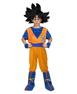 DISFRAZ DE GOKU INFANTIL CON PELUCA MORENA