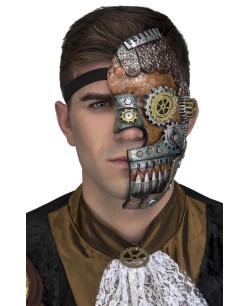 MEDIA CARETA STEAMPUNK CON ENGRANAJES FOAM