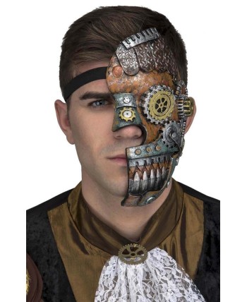MEDIA CARETA STEAMPUNK CON ENGRANAJES FOAM