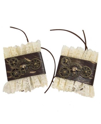 MUÑEQUERAS BLANCAS CON ENGRANAJES