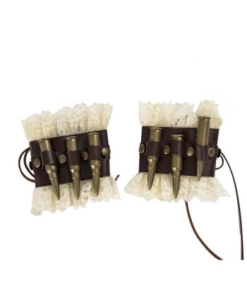 MUÑEQUERAS BLANCAS CON BALAS