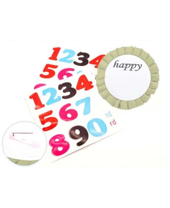 BROCHE FELIZ CUMPLEAÑOS BEIGE