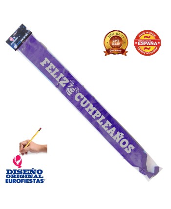 BANDA FELIZ CUMPLEAÑOS MORADA