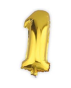 GLOBO DE HELIO NUMERO 1 ORO