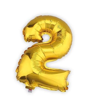 GLOBO DE HELIO NUMERO 2 ORO