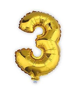 GLOBO DE HELIO NUMERO 3 ORO