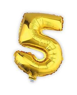 GLOBO DE HELIO NUMERO 5 ORO