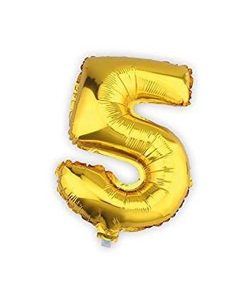 GLOBO DE HELIO NUMERO 5 ORO