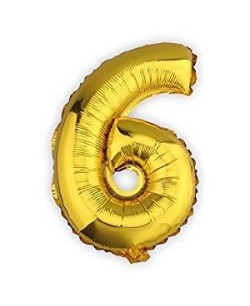 GLOBO DE HELIO NUMERO 6 ORO