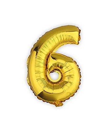 GLOBO DE HELIO NUMERO 6 ORO