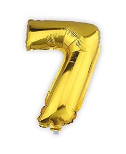GLOBO DE HELIO NUMERO 7 ORO