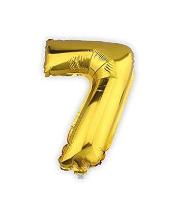 GLOBO DE HELIO NUMERO 7 ORO