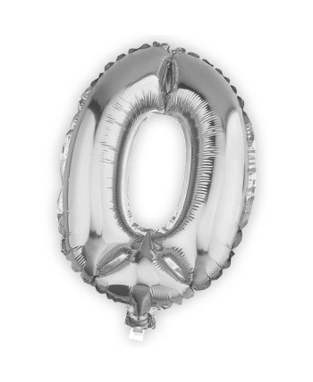 GLOBO DE HELIO NUMERO 0 PLATA