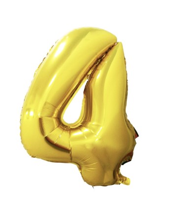 GLOBO DE HELIO NUMERO 4 ORO