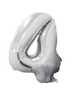 GLOBO DE HELIO NUMERO 4 PLATA