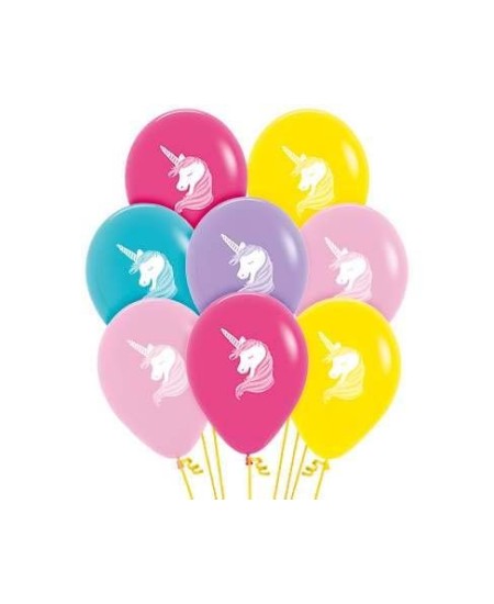 BOLSA 12 GLOBOS UNICORNIO COLORES SURTIDOS