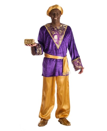 DISFRAZ DE PAJE REY BALTASAR MORADO PARA HOMBRE