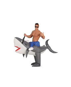 DISFRAZ DE BAÃ‘ISTA A HOMBROS DE TIBURON HINCHABLE PARA HOMBRE