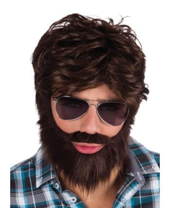 PELUCA Y BARBA CASTAÑA PROFESOR