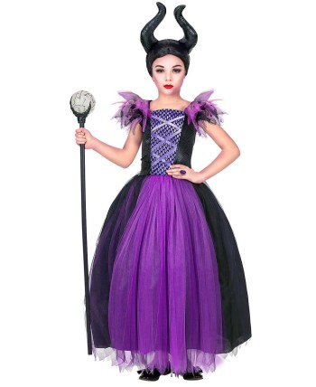 DISFRAZ DE MALEFICA FALDA MORADA PARA NIÑA