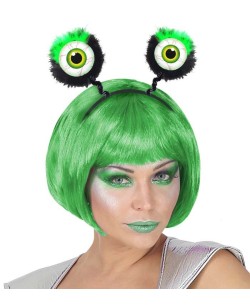 ANTENAS DE OJOS CON MARABU VERDE Y NEGRO