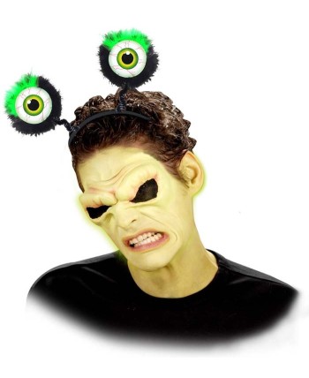 ANTENAS DE OJOS CON MARABU VERDE Y NEGRO