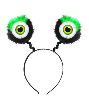 ANTENAS DE OJOS CON MARABU VERDE Y NEGRO