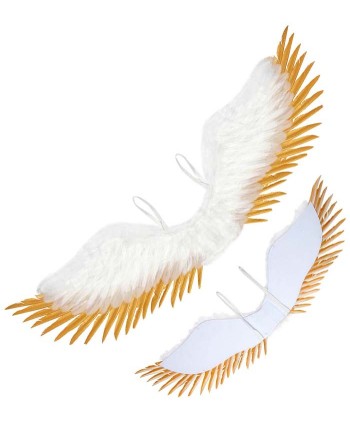ALAS DE PLUMAS BLANCAS Y DORADAS
