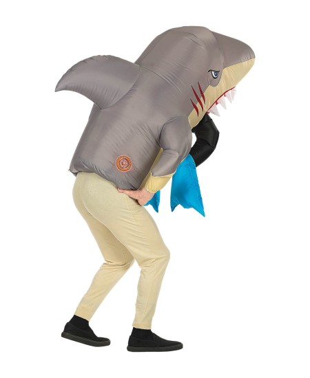 DISFRAZ DE TIBURON COMIENDO A BAÃ‘ISTA HINCHABLE PARA ADULTO